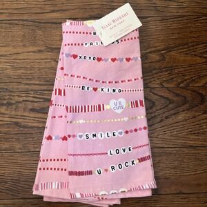 Isaac Mizrahi 2 Pink Friendship Bracelet Kitchen Towels Showgirl Swift T Hearts
